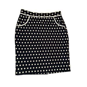 The‎ Limited Navy And White Polka Dot Straight/pencil Skirt With Pockets Size 6